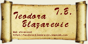Teodora Blažarević vizit kartica